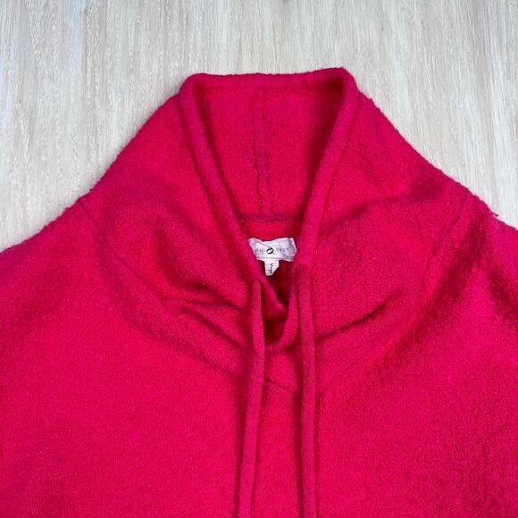 Lou & Grey Neon Pink Funnel Neck Oversized Cozy Knit Pullover Sweater Small - Picture 3 of 13